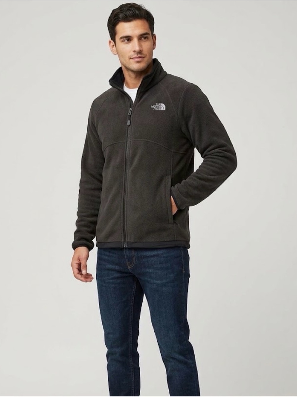 The North Face Men's Charcoal Full-Zip Fleece Jacket
